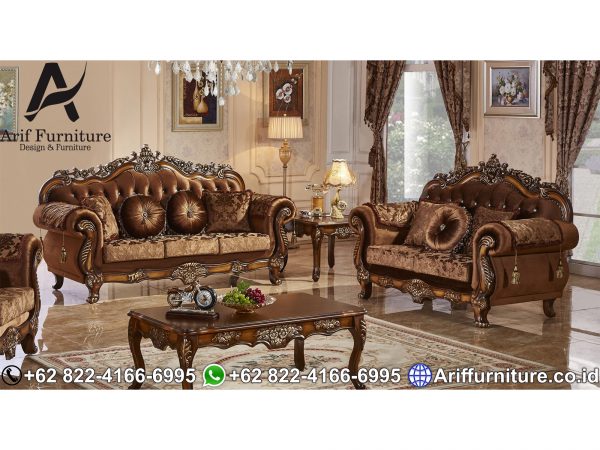 Set Sofa Tamu Mewah Klasik Eropa