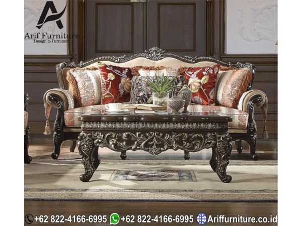 Set Sofa Tamu Mewah Natural Jati