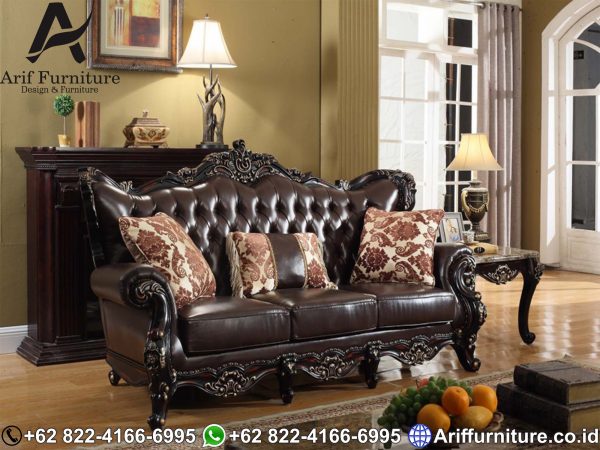 Sofa Tamu Klasik Natural Jati