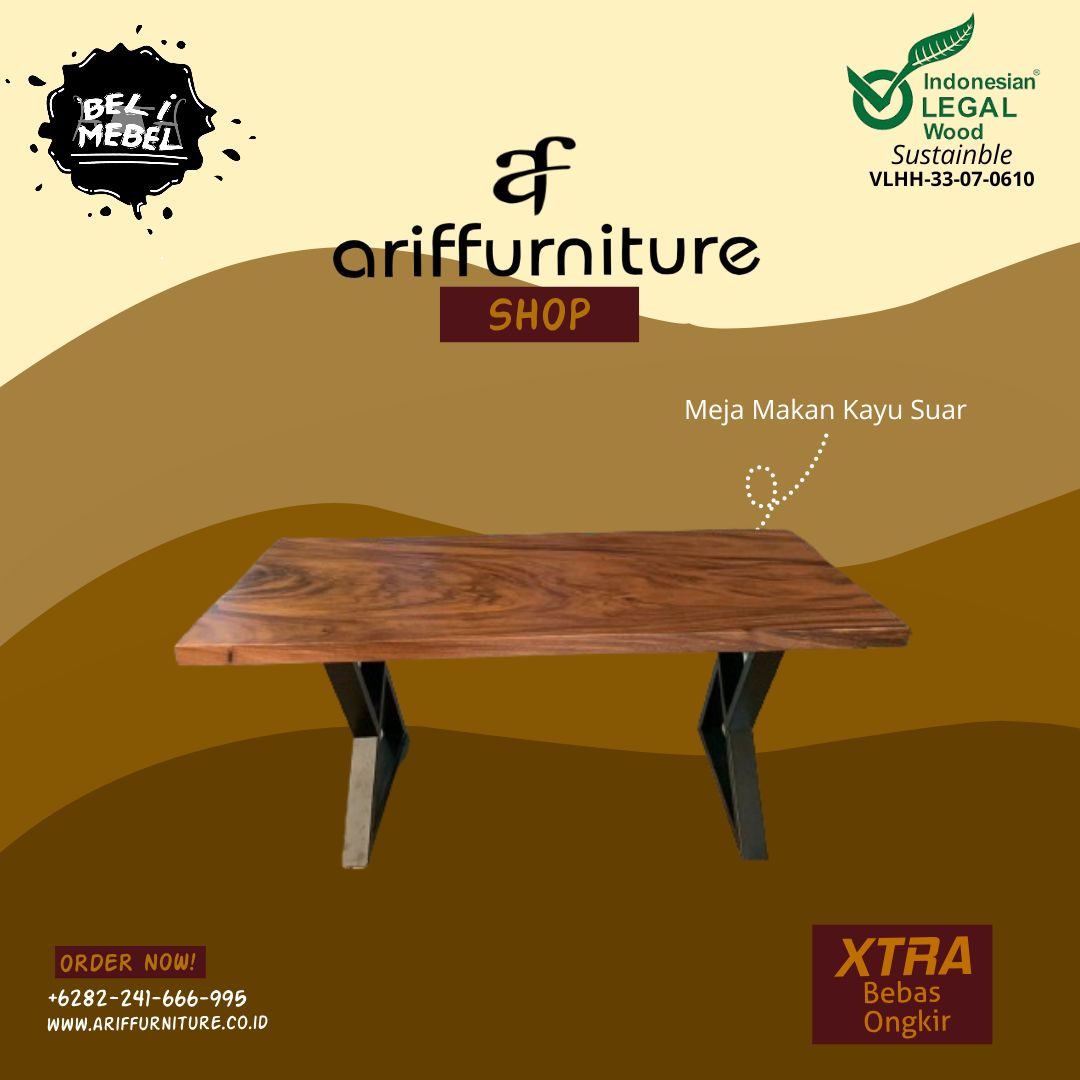 Meja Makan Kayu Suar Model Minimalis Toko Furniture Jepara Jati Mebel Mewah Pt Arif