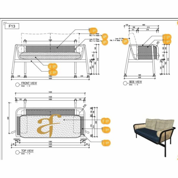 Sofa Rotan Sintetis Minimalis Modern - Gambar 2