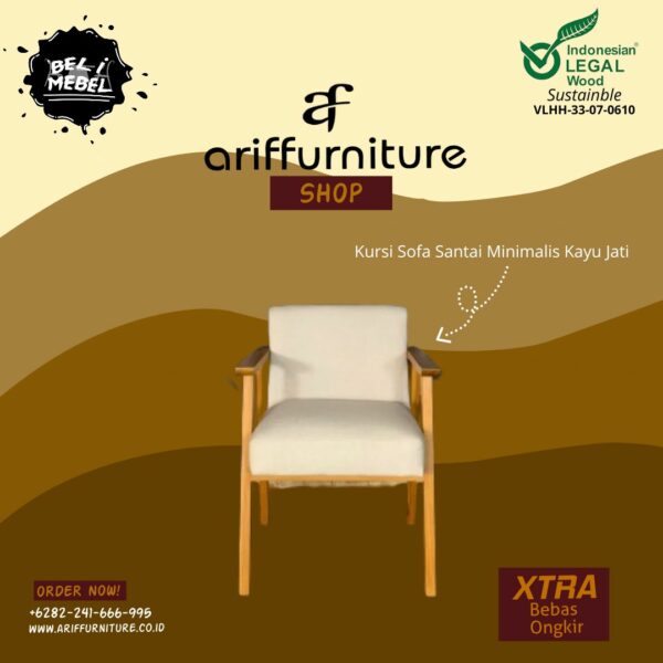 Kursi Sofa Santai Minimalis Kayu Jati Seat