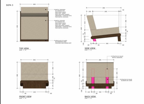 Modern Sofa Outdor Custom Minimalis Kayu Jati - Gambar 9