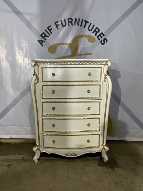 Satu Set Tempat Tidur Mewah Warna Duco Gold Custom - Gambar 9